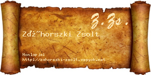 Záhorszki Zsolt névjegykártya